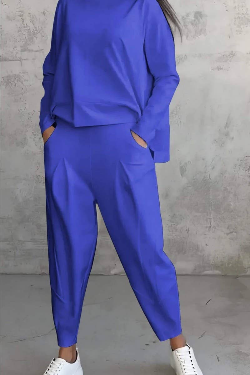 CWSTB00384_SOLID CREWNECK LONG SLEEVE LONG PANTS SET