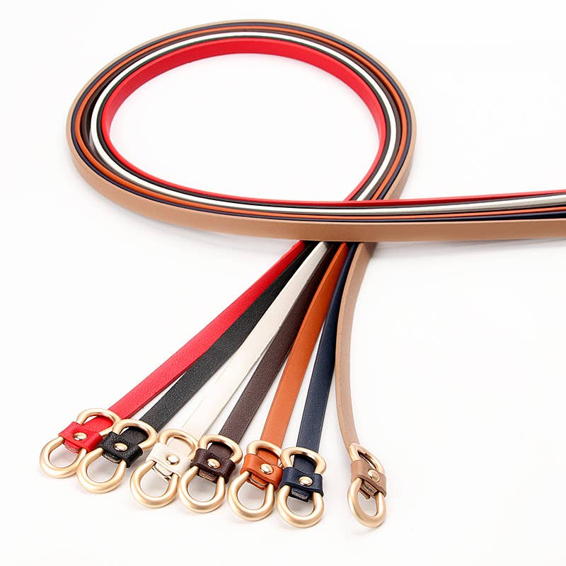 Fashionable versatile PU leather thin waist strap