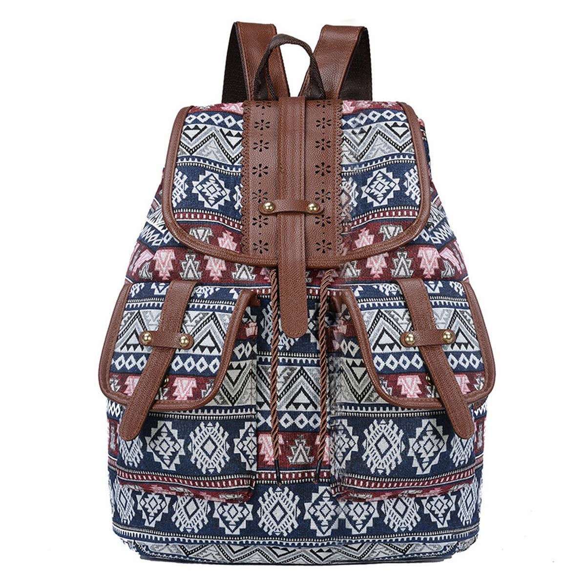 VINTAGE PATTERN BACK-TO-SCHOOL TRAVEL CANVAS BAG_CWAB2218