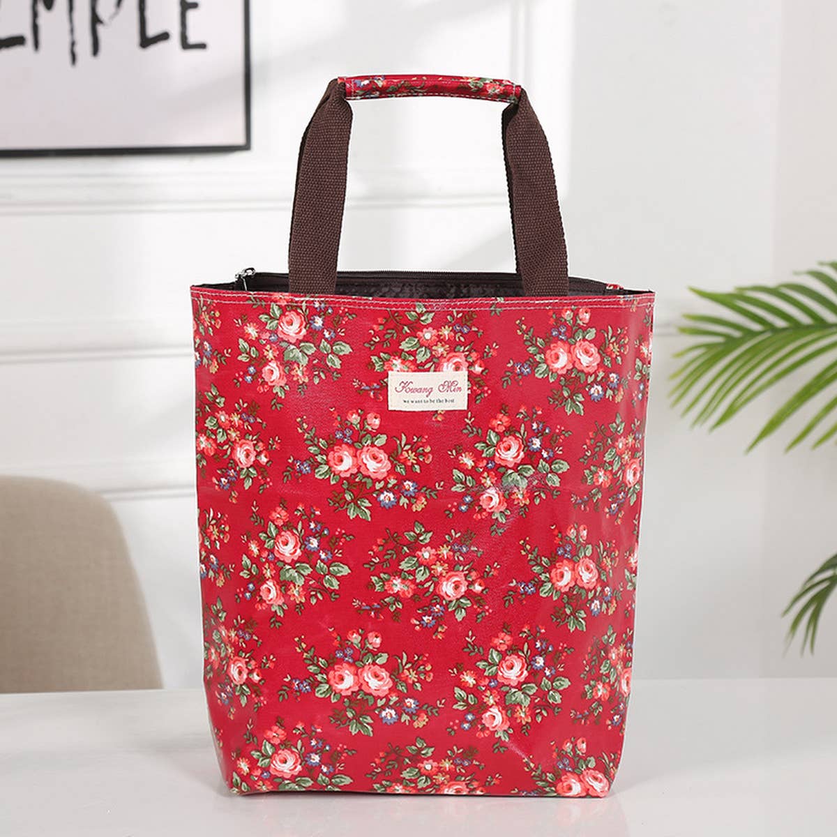 WATERPROOF FLORAL MULTI-LAYER CANVAS SHOULDER BAG_CUAB0189