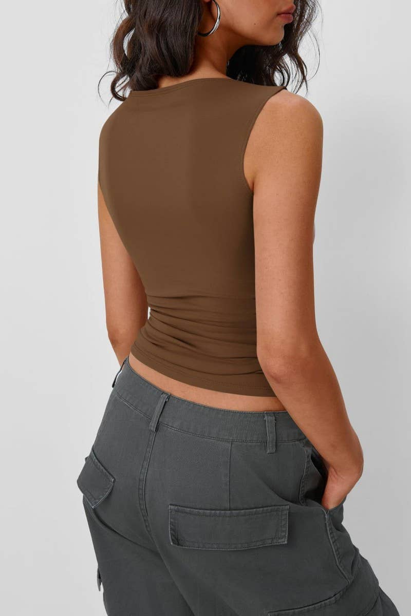 CWTTK1195_SOLID SLEEVELESS SLIM FIT SEXY TANK TOP