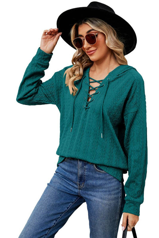 CWOHOL1096_AUTUMN AND WINTER SOLID COLOR HOODED SWEATSHIRT