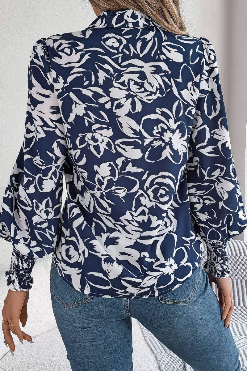 CWTSTL1510_AUTUMN LONG SLEEVE FLORAL PRINT SHIRT TOP