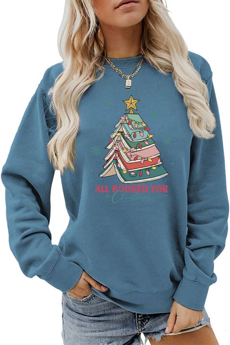 CWTBLL01325_LETTER PRINT CREW NECK CHRISTMAS SWEATSHIRT