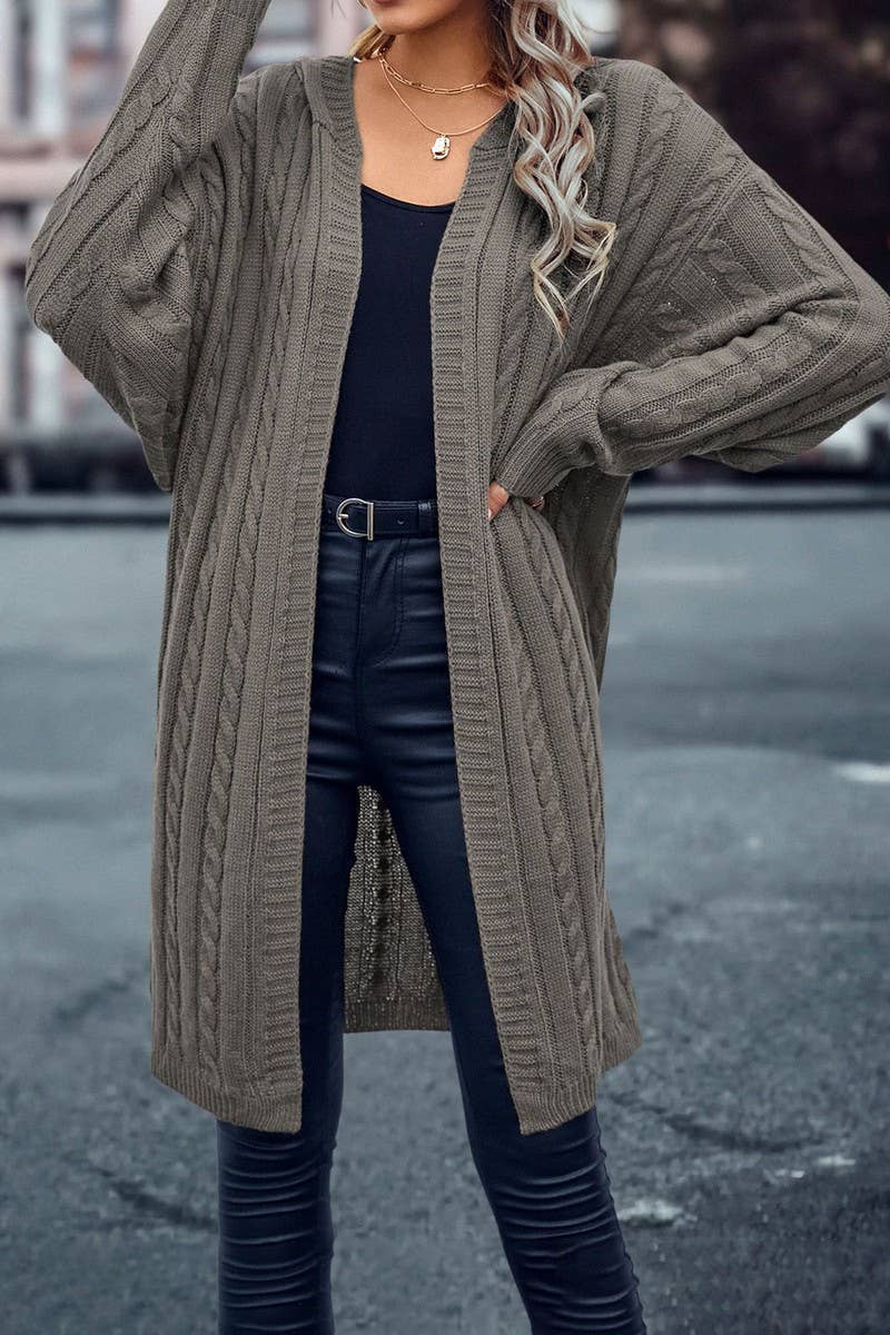 Casual cardigan sweater with long sleeves