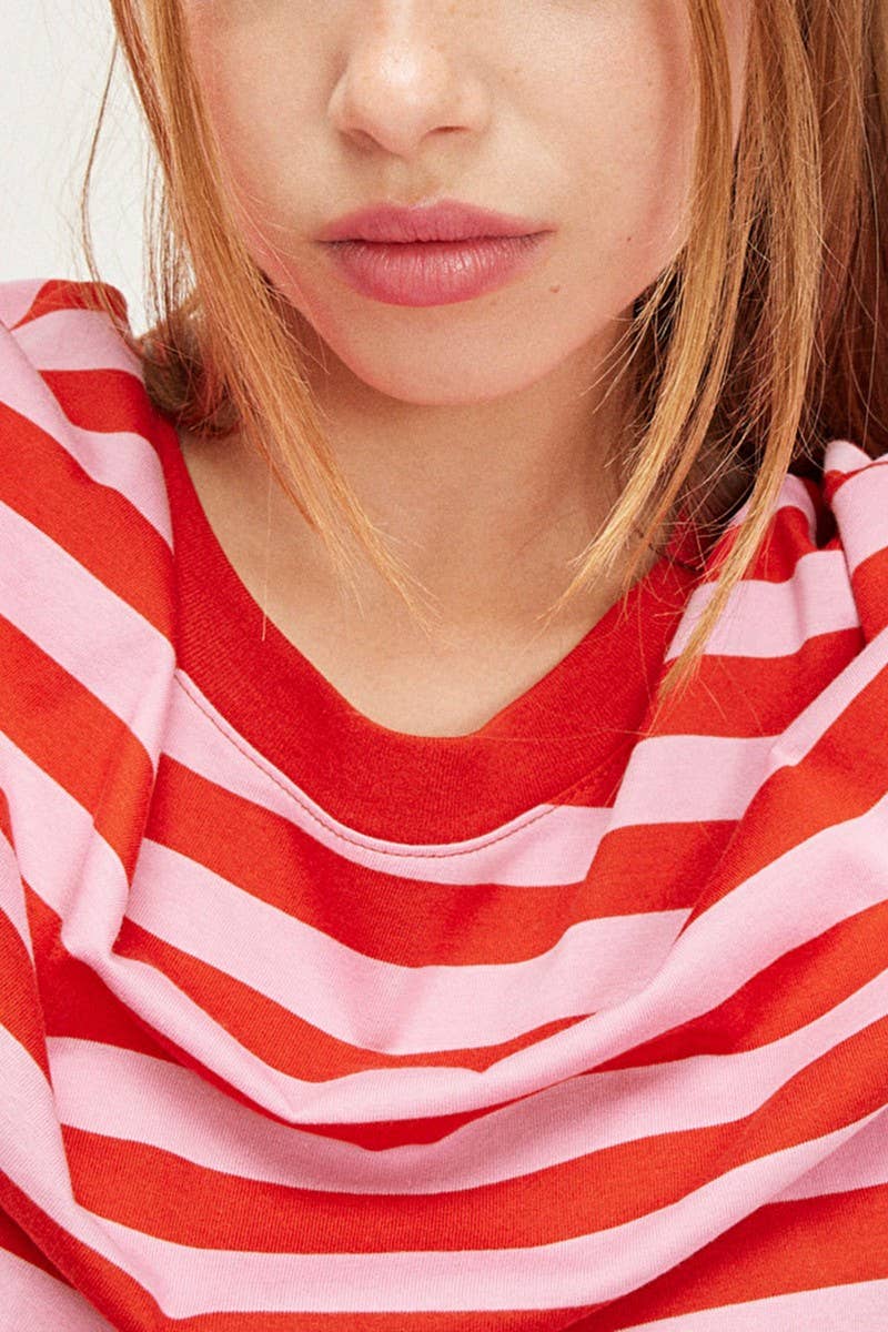 CWTBLL1623_ROUND NECK STRIPED PRINT COLOR BLOCK SWEATSHIRT