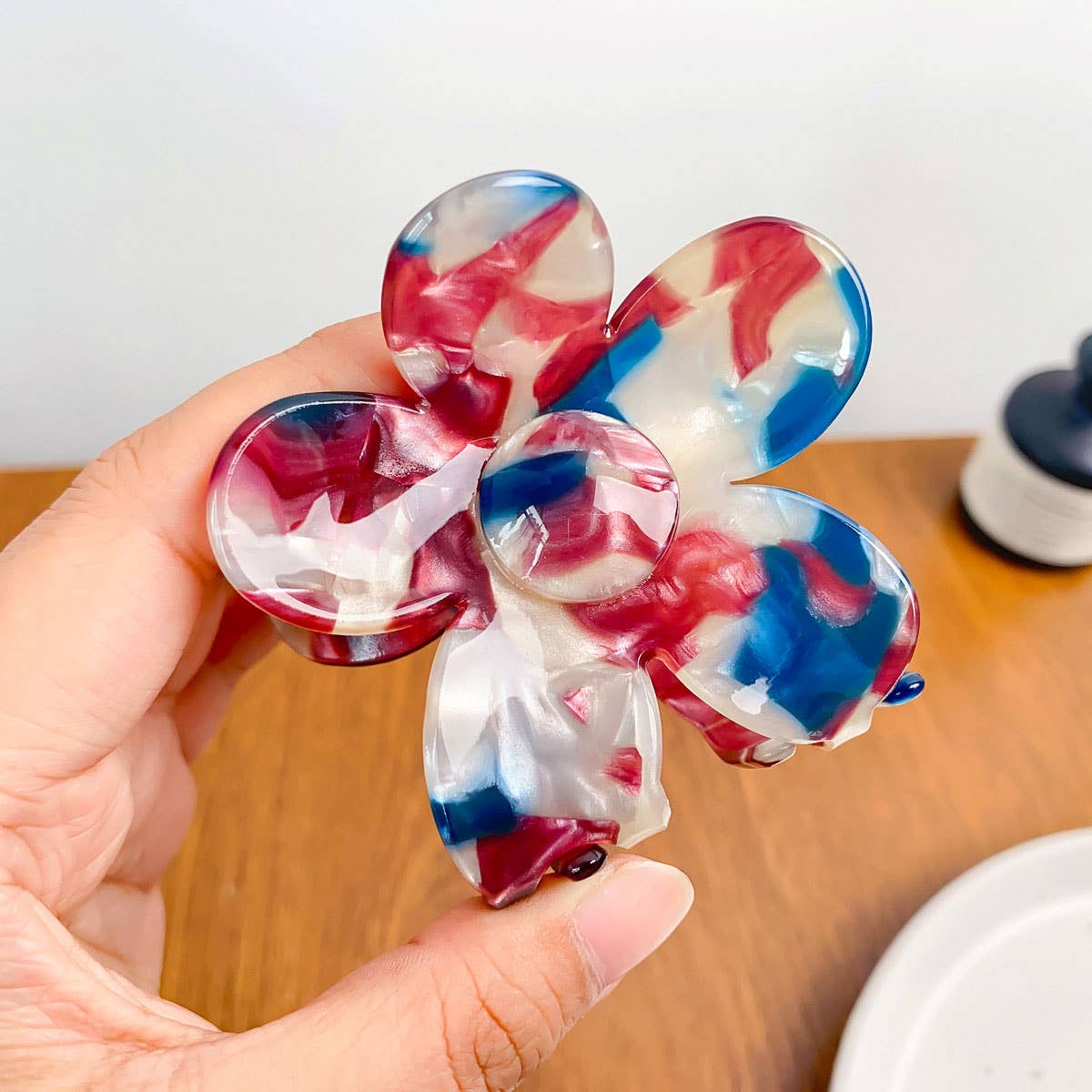Vintage Tortoiseshell Flower Hair Claw Clip Large_CWAHA0389