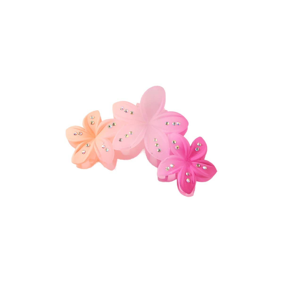 Gradient Rhinestone Egg Flower Hair Claw Clips
