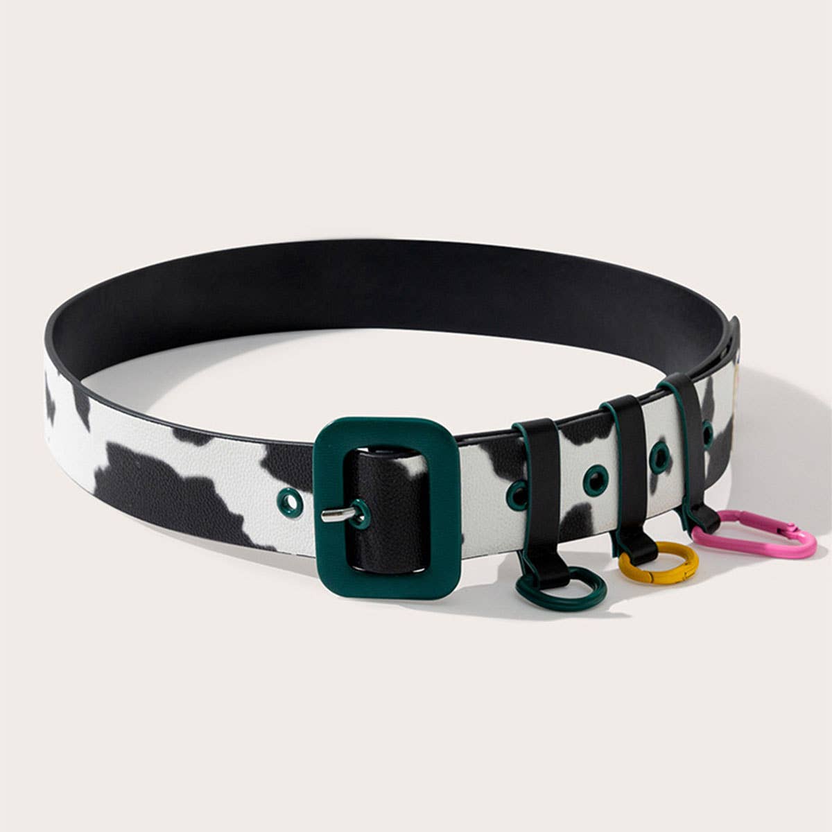 High-end and fun cow print belt