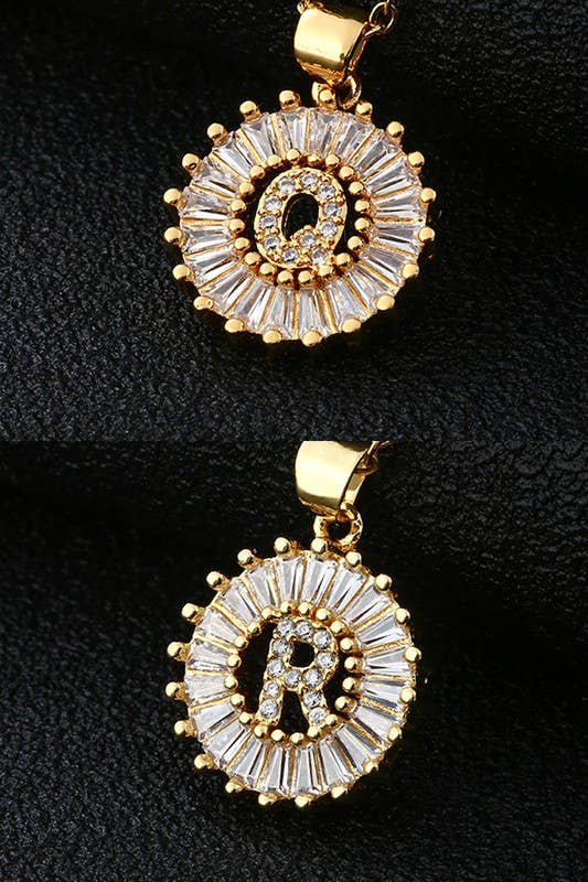 A-Z ALPHABET LETTER SUN PENDANT NECKLACE_CWAJE055-B20221
