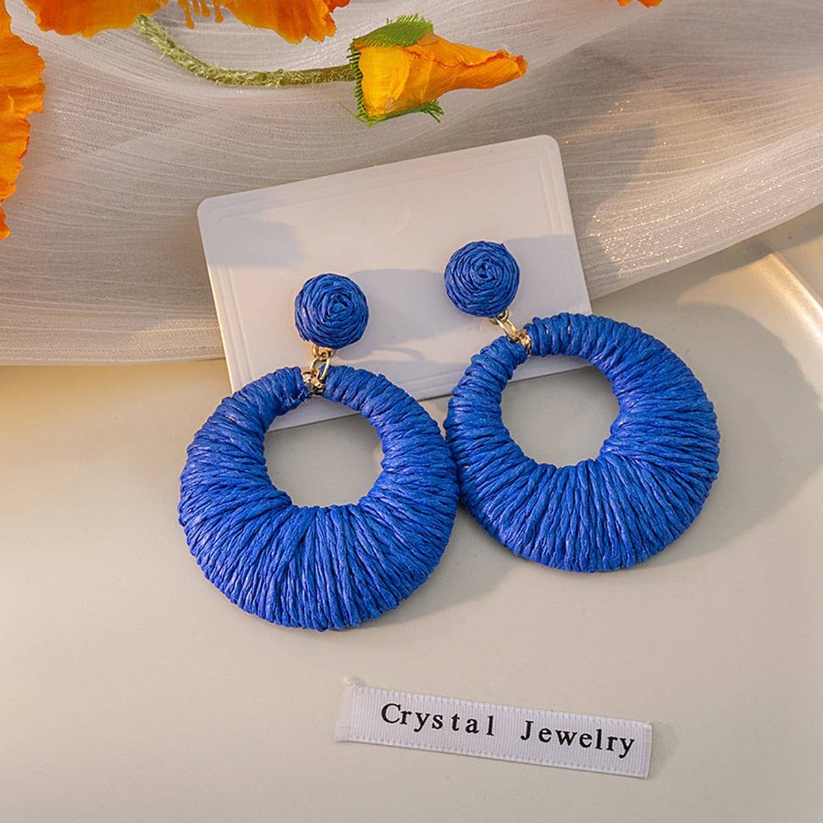 BOHEMIAN HOLIDAY STYLE ROUND COLORFUL EARRINGS_CWAJE1852