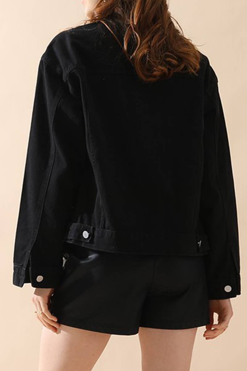 CWJJ065_CASUAL BUTTON DOWN DENIM JACKET