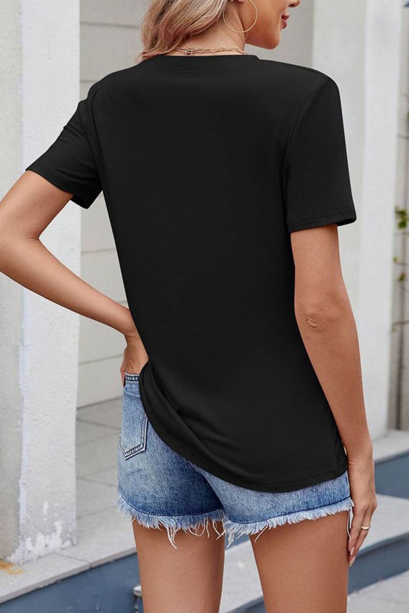 CWTTS1326_SUMMER SOLID COLOR LOOSE ROUND NECK T-SHIRT