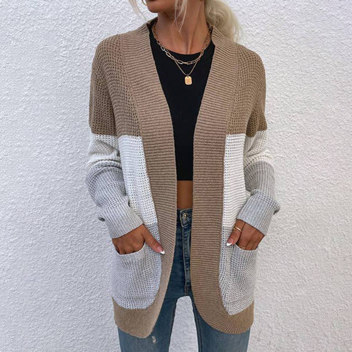 CASUAL SWEATER COLOR SWEATER CARDIGAN COAT