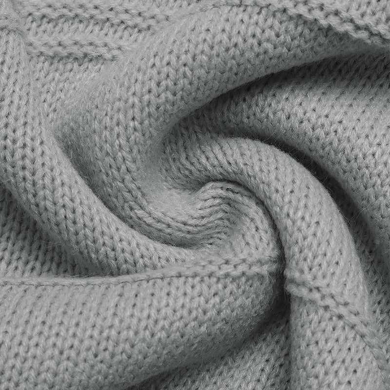 Casual style loose V-neck solid color sweater