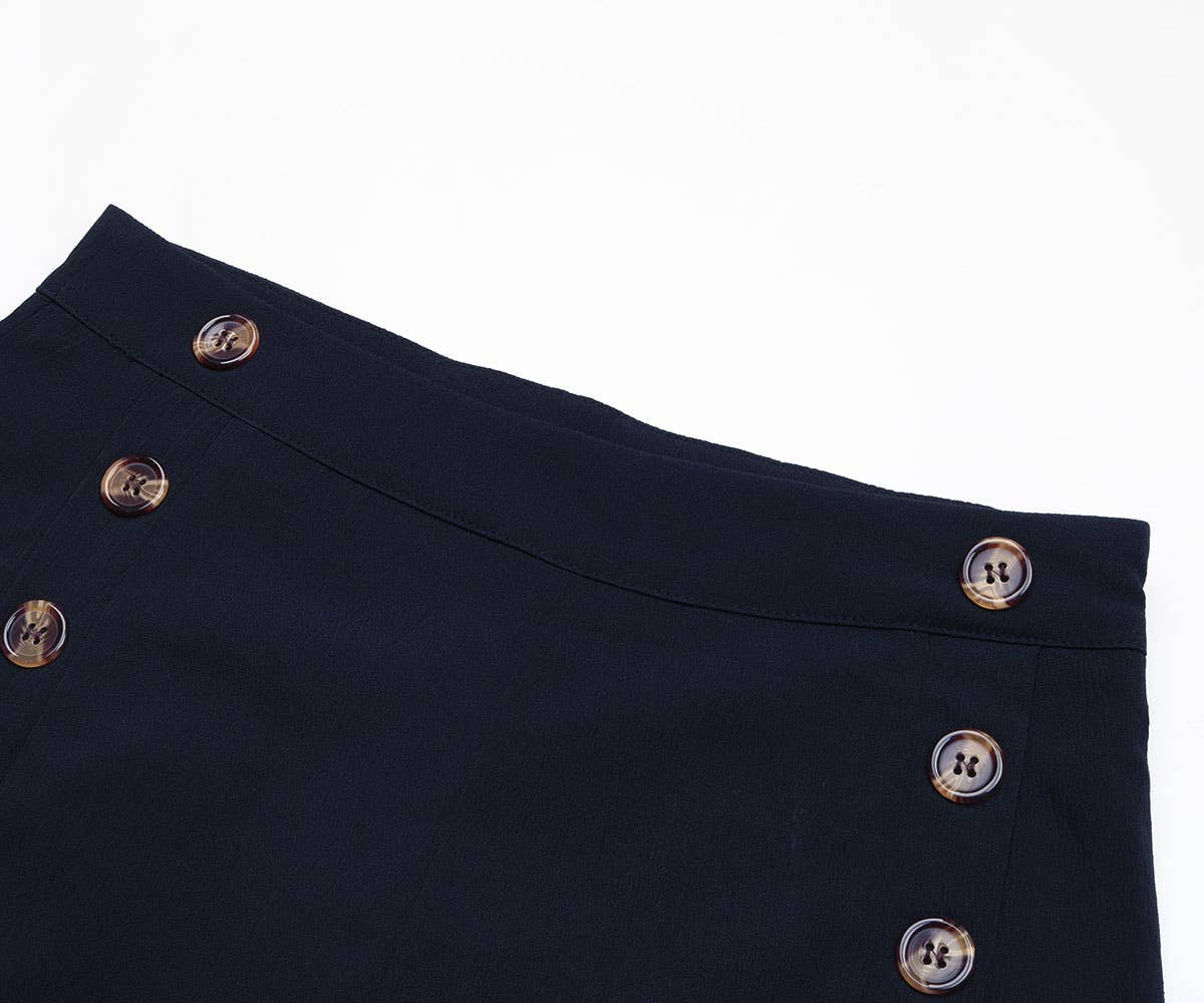 BUTTON-UP COMMUTER STYLE WIDE-LEG PANTS