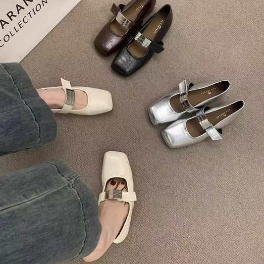 Soft Wedge Mary Janes White Hidden Heel Shoes_CWSHF0132