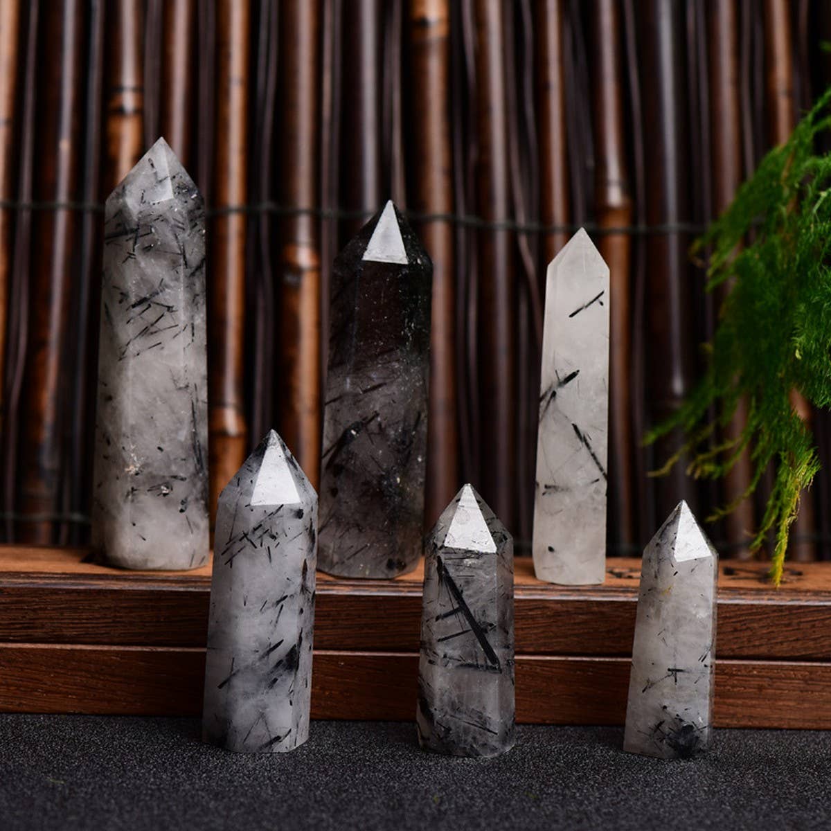 Black Rutilated Quartz Crystal Tower_CWMM8123