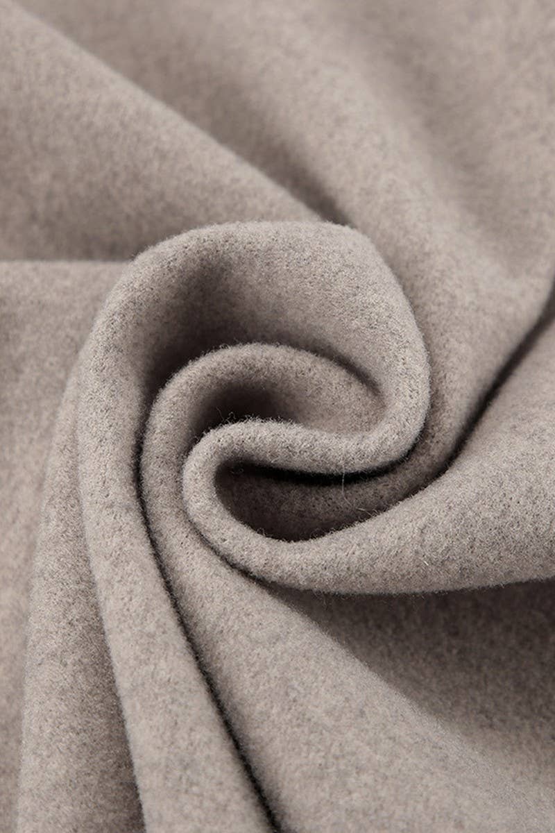 CWOCO1112_SOLID COLOR RETRO V-NECK BROWN WOOLEN COAT