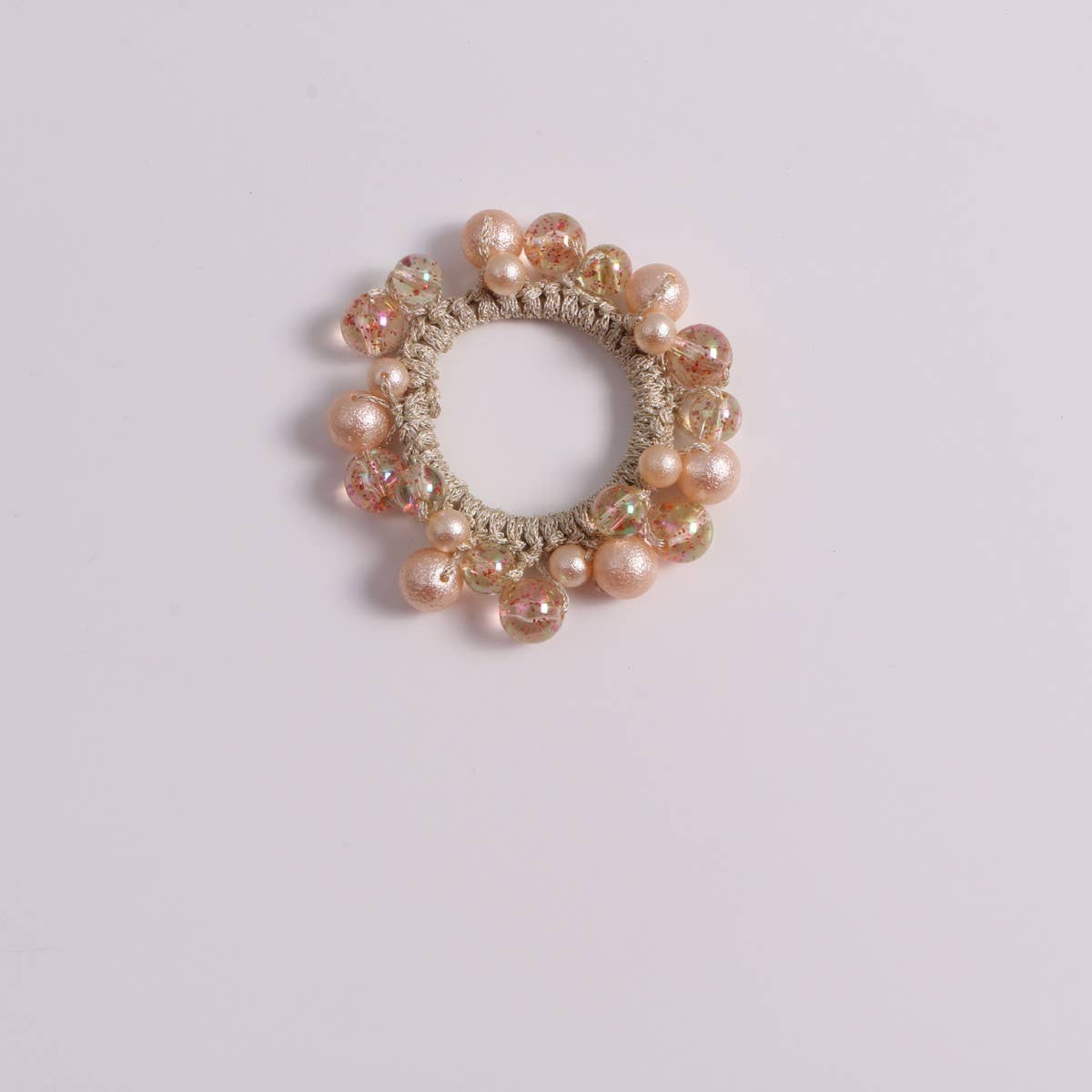 Sweet Cute Wrinkled Pearl Hair Tie Simple New Band