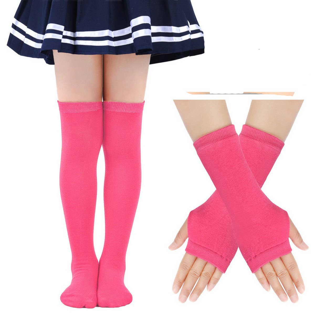 CWMM10087_CHRISTMAS STRIPED SOCKS &AMP GLOVES SET