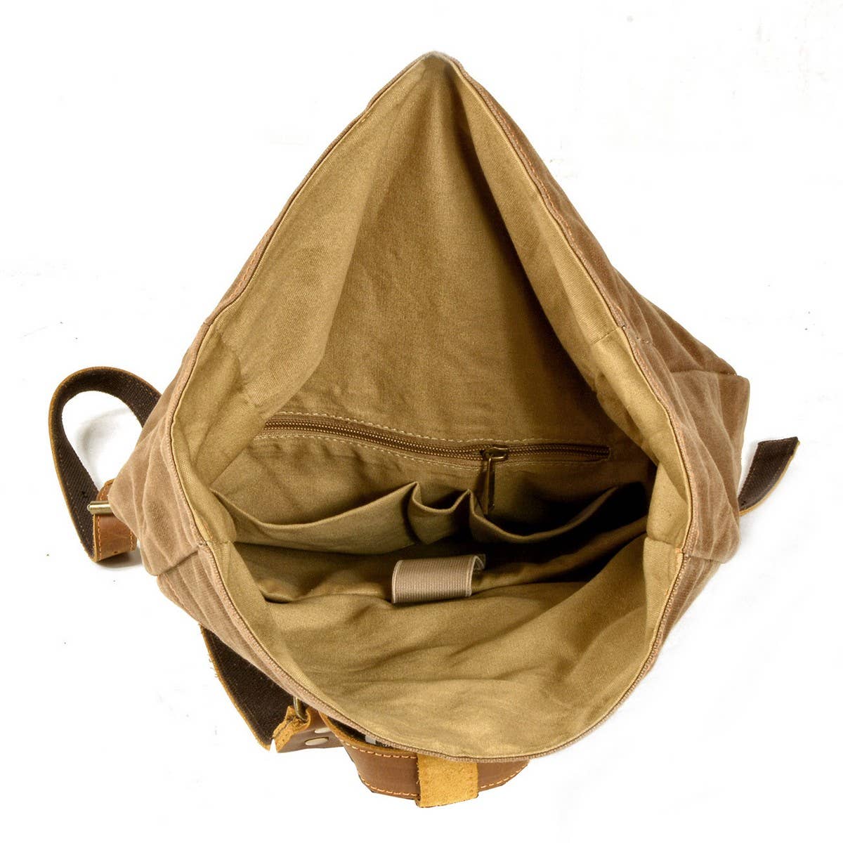 Vintage Waxed Canvas Leather Backpack for Men_CWAB5540