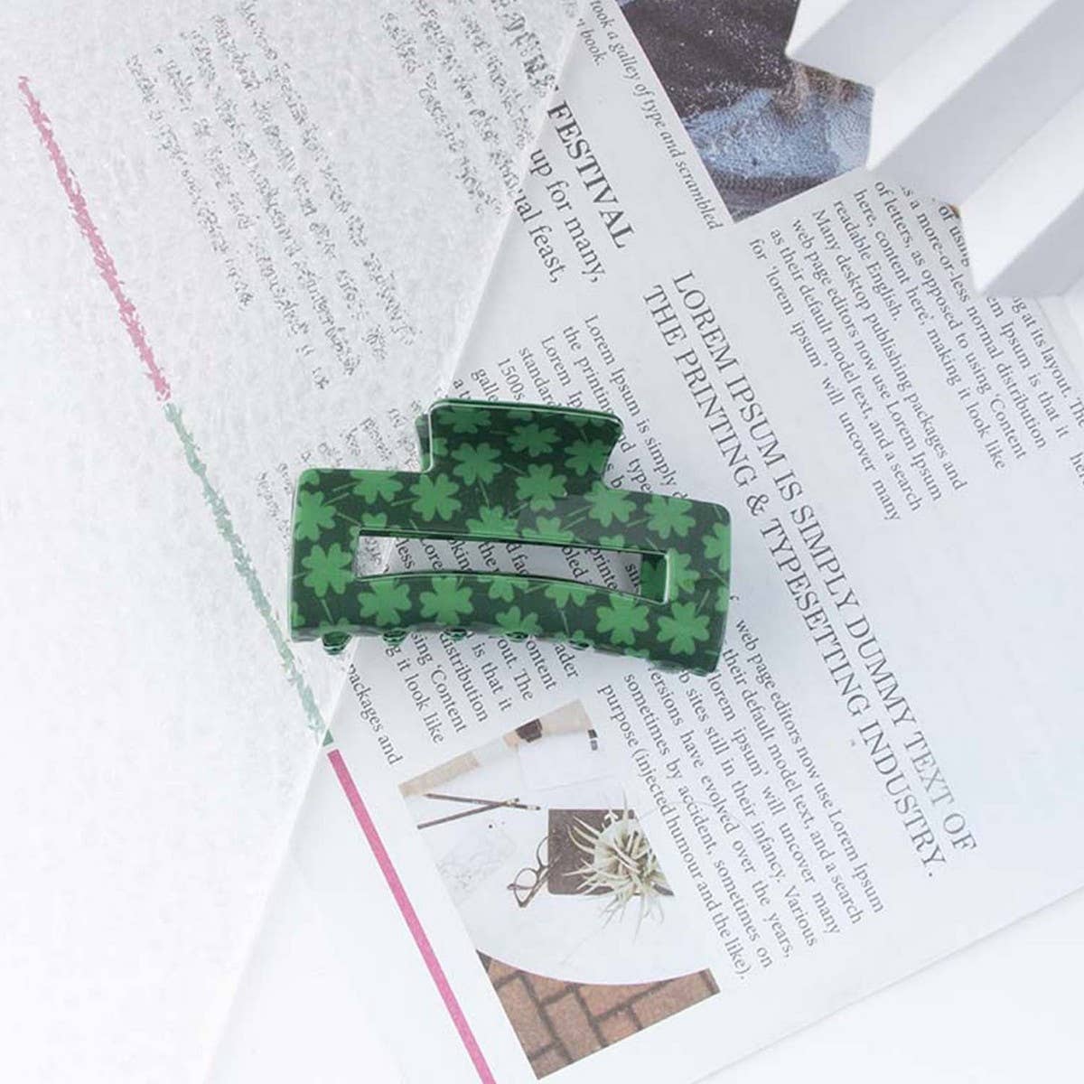 CWAHA1319_ELEGANT GREEN SERIES HAIR CLAW CLIP