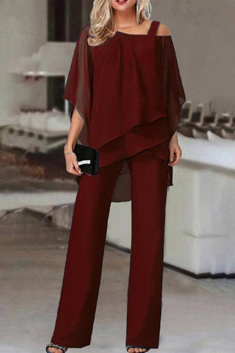 CWSTB2018_SOLID BATWING SLEEVE TOP AND PANTS LOUNGE SET