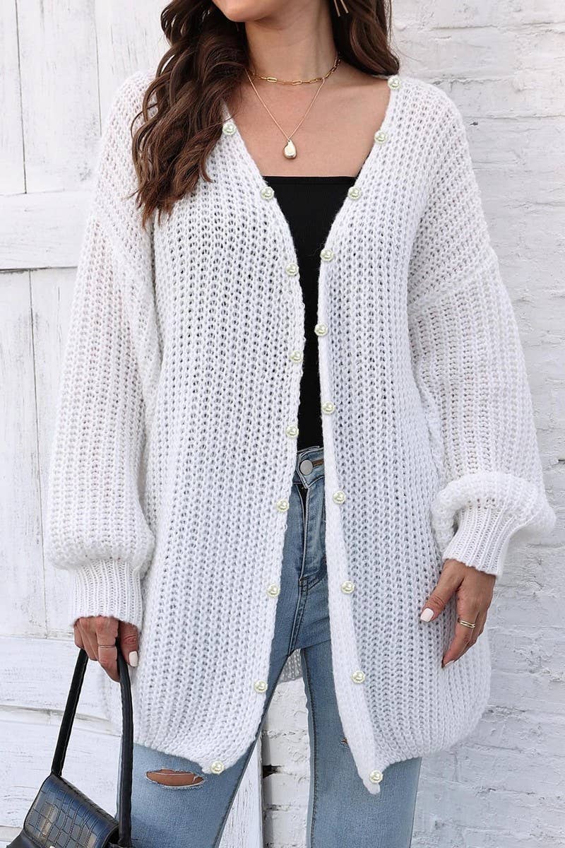 CWOSWL07390_WOMEN OVERSIZED CHUNKY KNIT CARDIGAN SWEATER