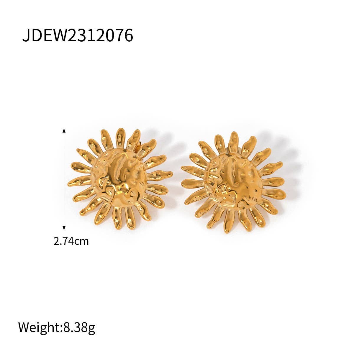 PERSONALIZED 18K GOLD STAINLESS STEEL EARRINGS_CWMM2356