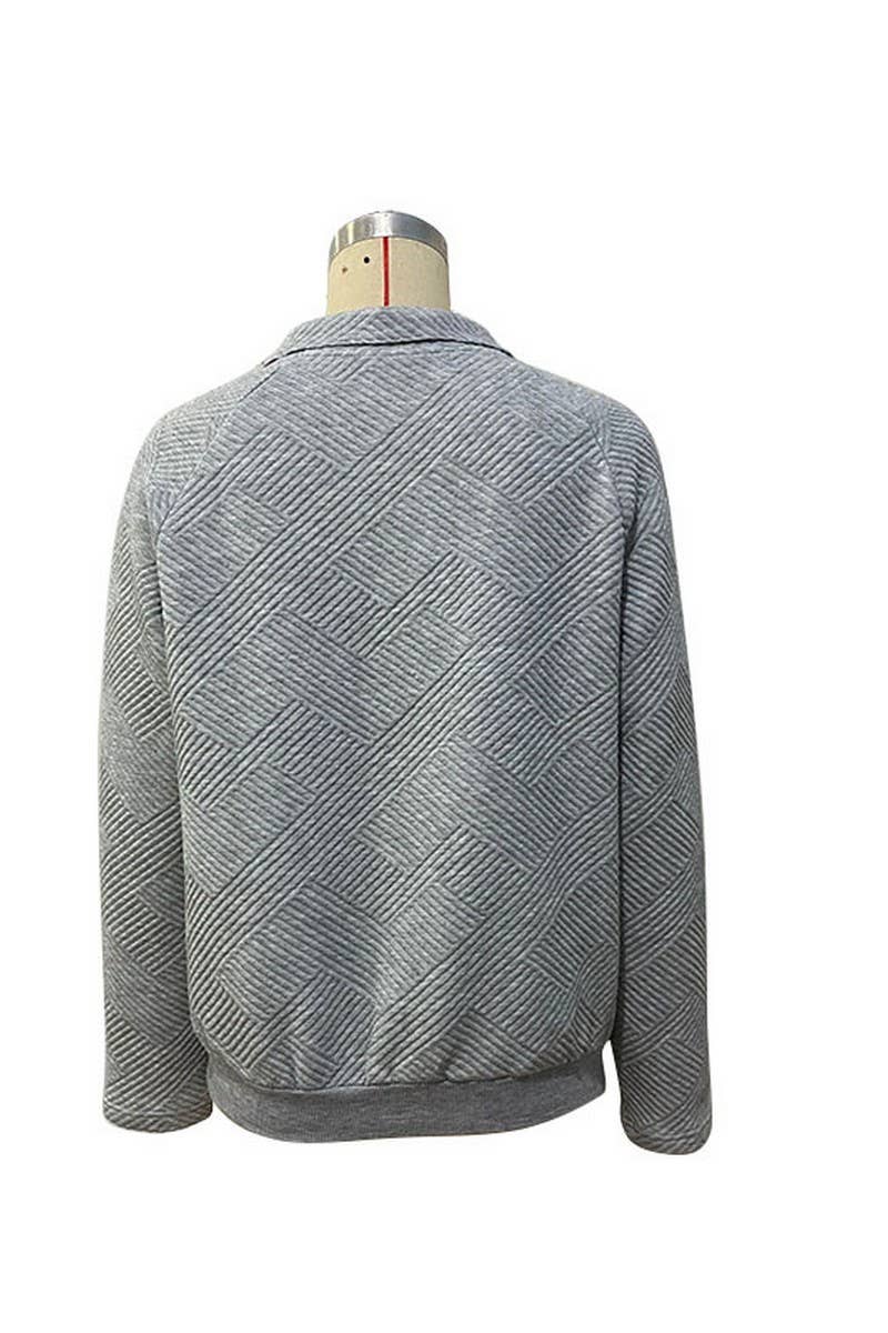 CWTBLL0972_SOLID COLOR LONG SLEEVE STAND COLLAR SWEATSHIRT