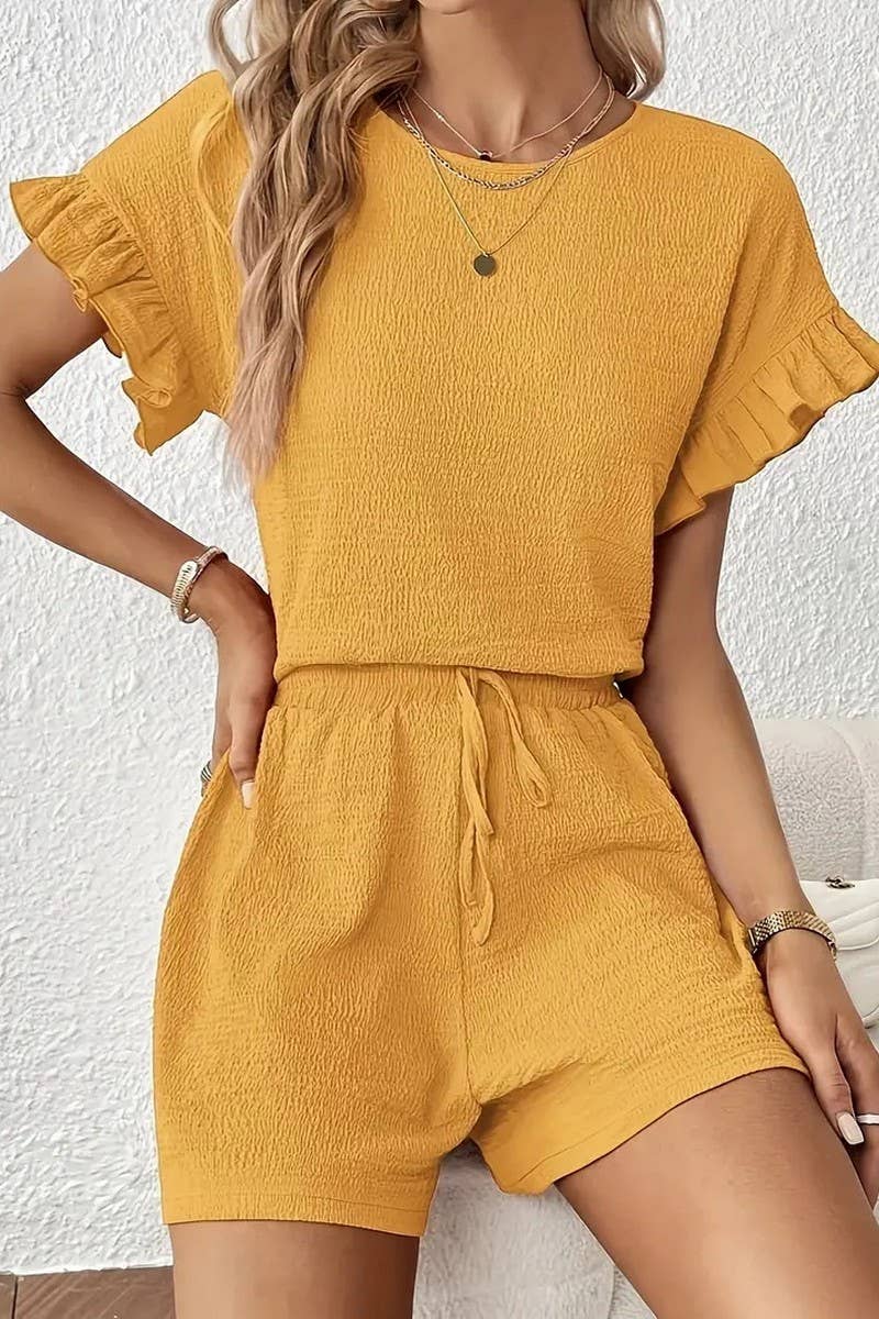 CWSTB2053_CASUAL TOP AND DRAWSTRING SHORTS SET