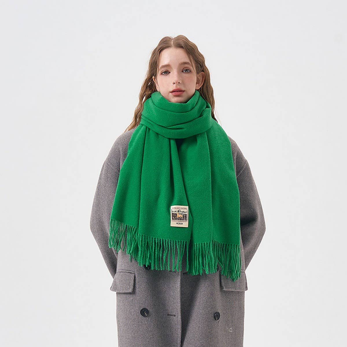 Solid Color Faux Cashmere Scarf -Winter Wrap_CWASC2303