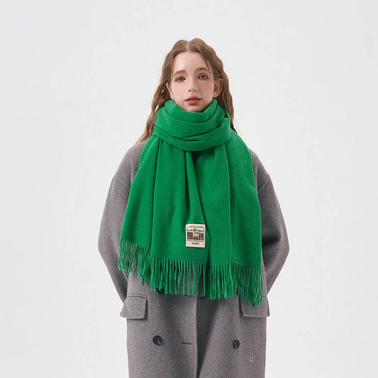 Solid Color Faux Cashmere Scarf -Winter Wrap_CWASC2303