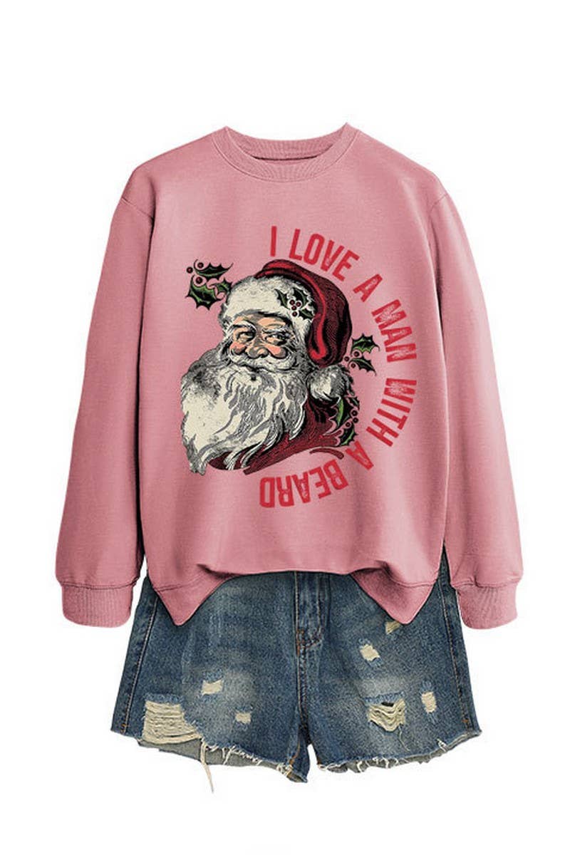 CWTBLL01329_SANTA LETTER PRINT CHRISTMAS PULLOVER SWEATSHIRT