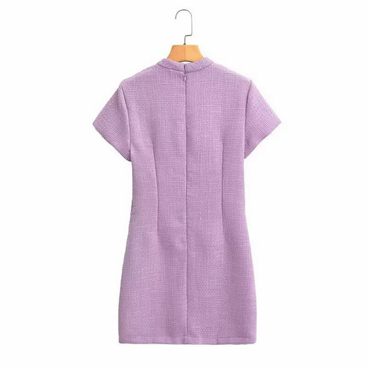 Women?™s French Chic Short Sleeve Dress_CWDMD5822