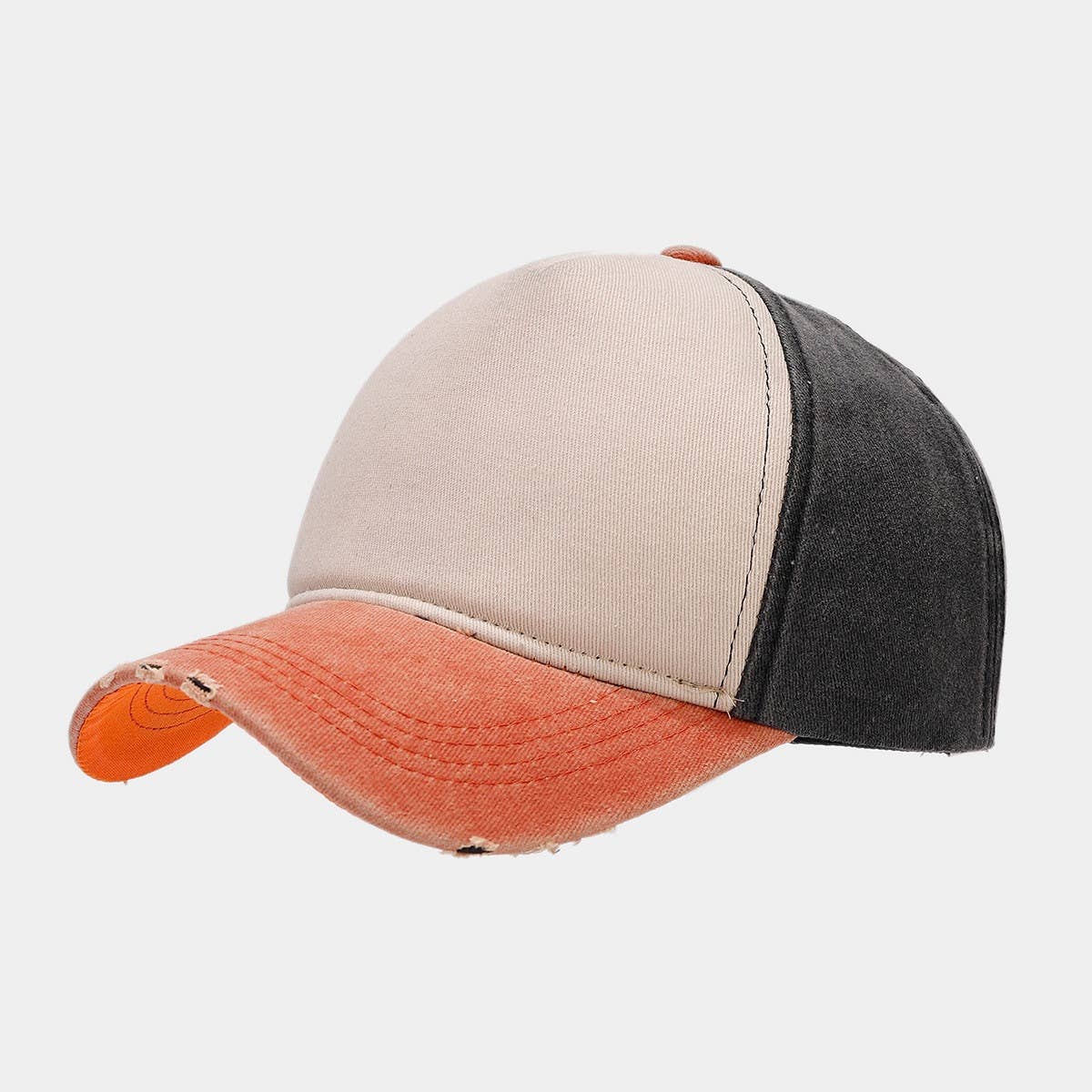 Washed cotton ripped baseball cap, golf style CWAH1568
