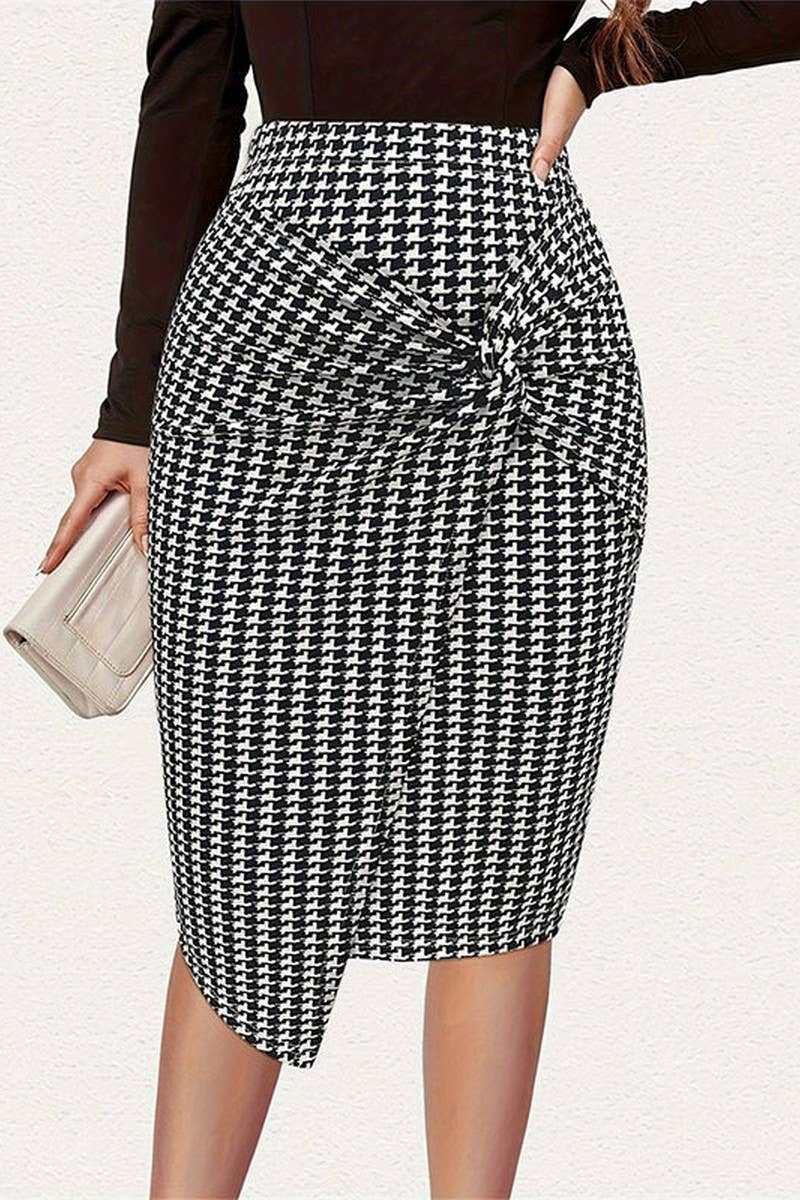 CWBMS0411_ELEGANT AND STYLISH COMMUTER FRONT TWIST SKIRT