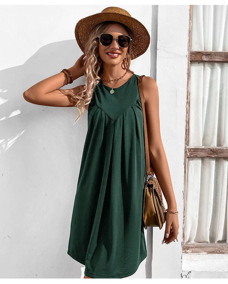 Draped sleeveless tank top skirt