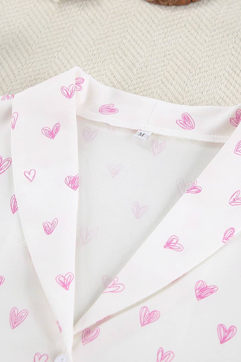 CWSPJ0062_PRINTED SHORT SLEEVED SHIRT SHORTS PAJAMAS SET