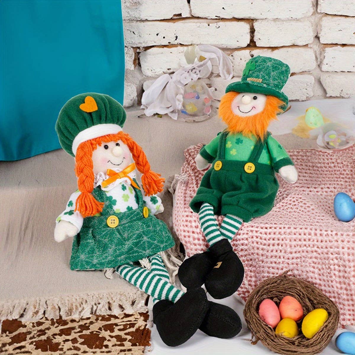 ST. PATRICK'S DAY LONG-LEGGED RUDOLPH DOLL ORNAMENT_CWMM3440