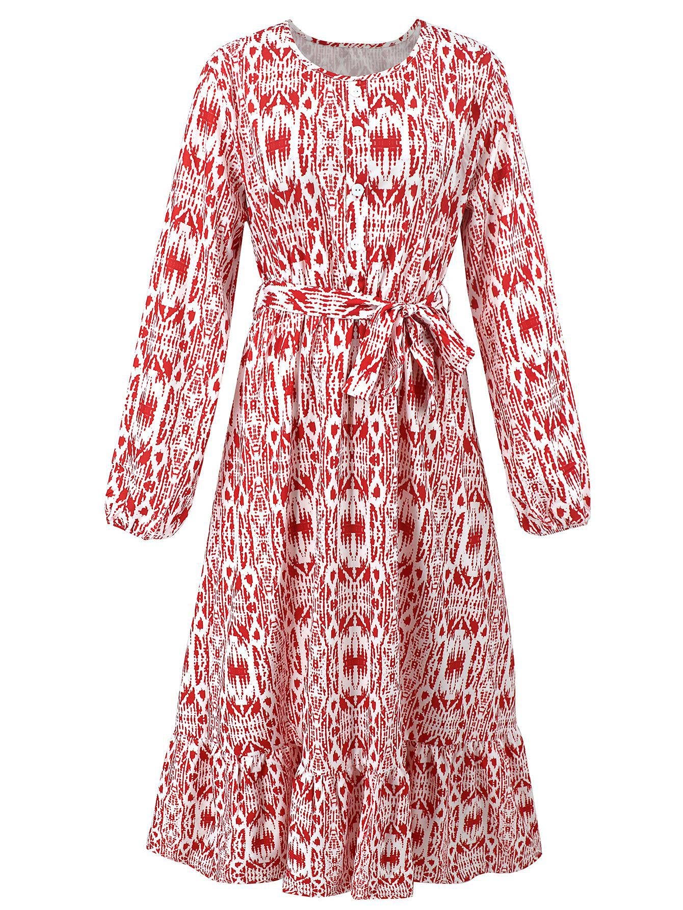 Button-Down Floral Long Beach Dress