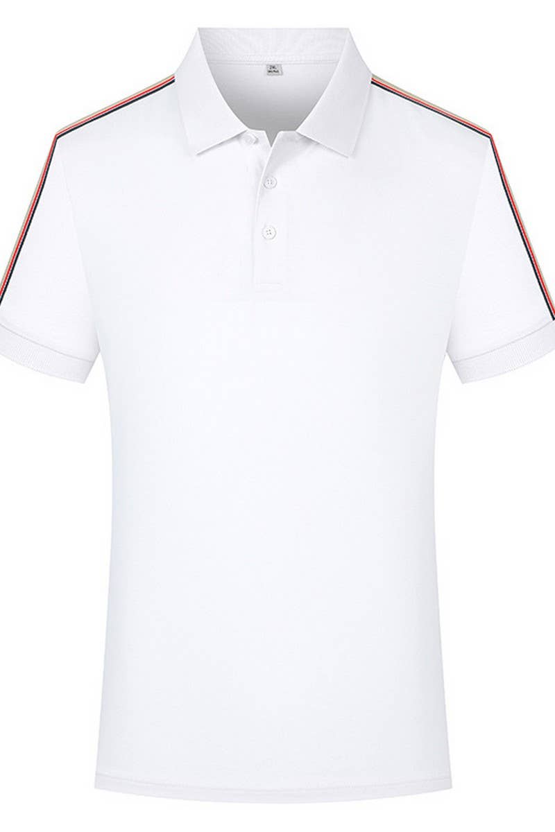 CWTBLS02442_BUTTON-DOWN LAPEL CASUAL POLO SHIRT