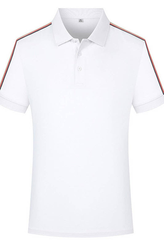 CWTBLS02442_BUTTON-DOWN LAPEL CASUAL POLO SHIRT