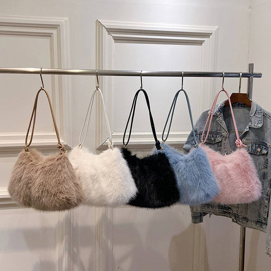 WINTER FASHION ALL-MATCH SINGLE SHOULDER PLUSH BAG_CWAB3914