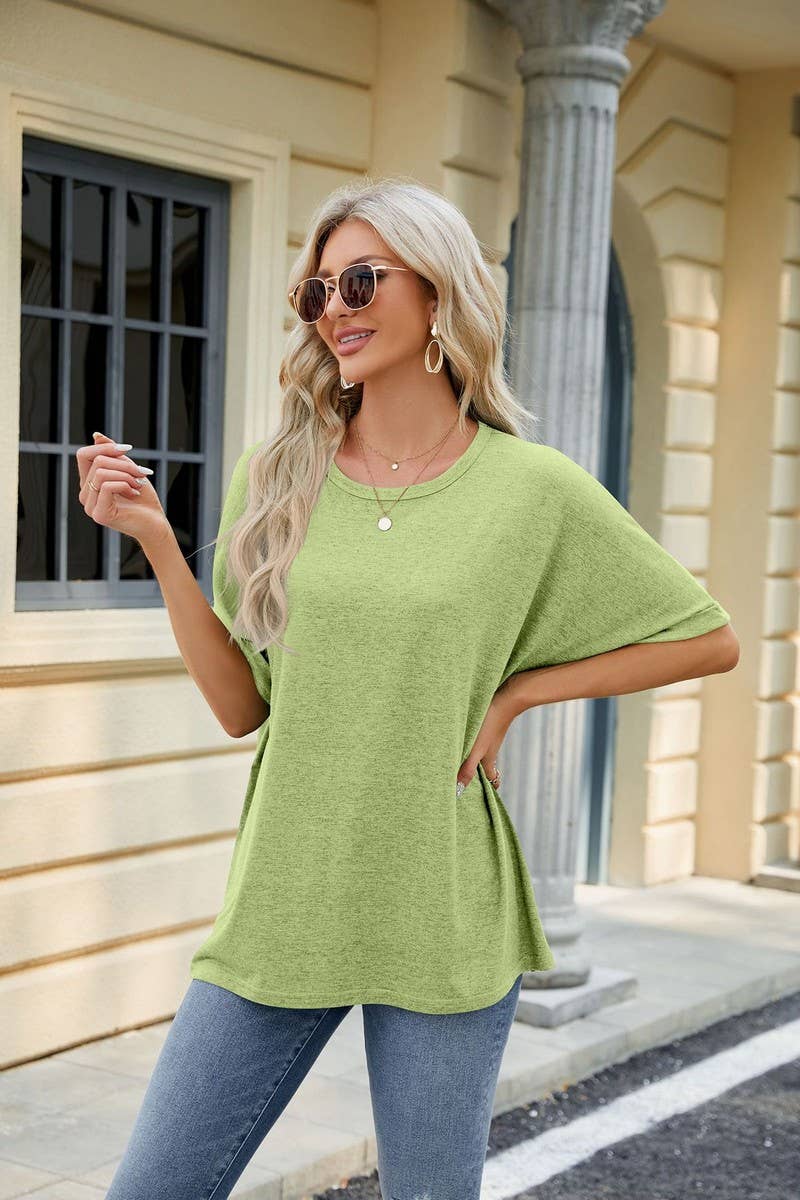 CWTTS0816_Round Neck Short Sleeve Knit Top