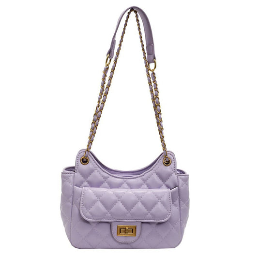 Diamond-shaped chain underarm bag