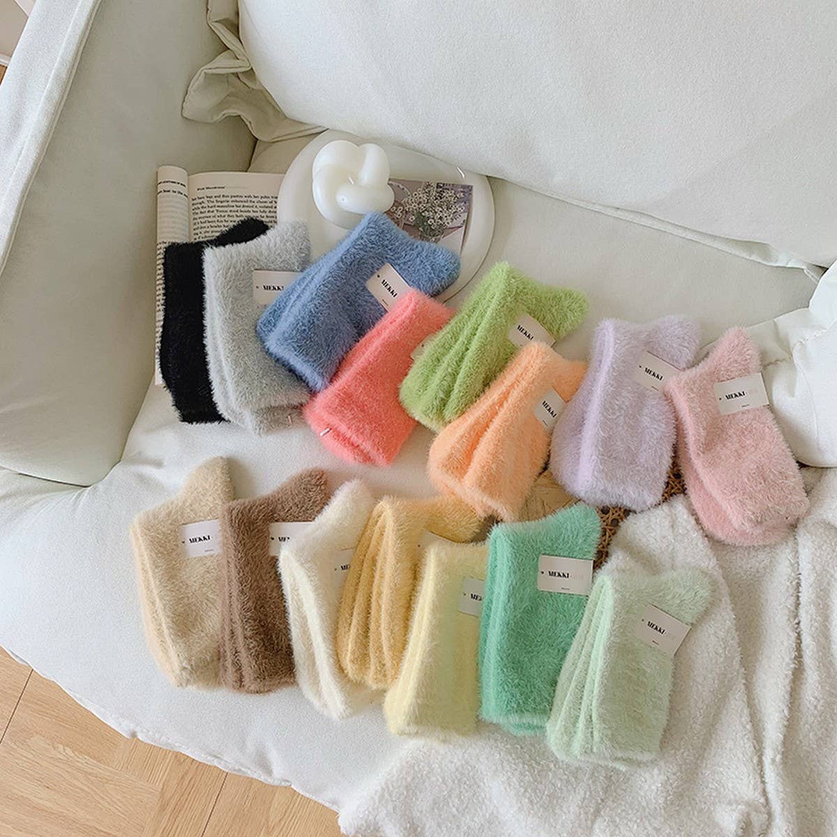 NEW AUTUMN AND WINTER CANDY COLOR THICK SOCKS