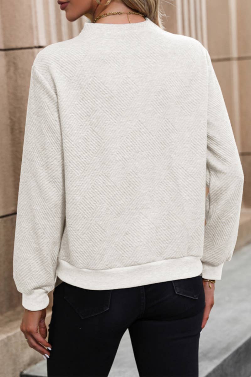 CWOSWL6591_WINTER PATCHWORK BUTTON LONG-SLEEVED SWEATER