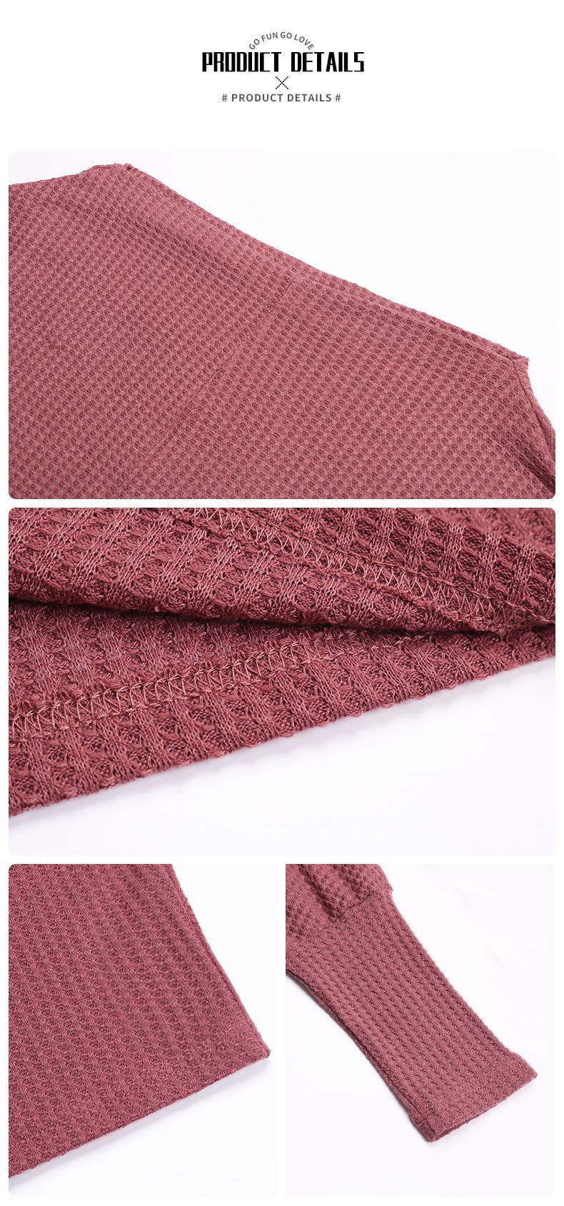 CASUAL BAT-SLEEVED ONE-SHOULDER WAFFLE JERSEY